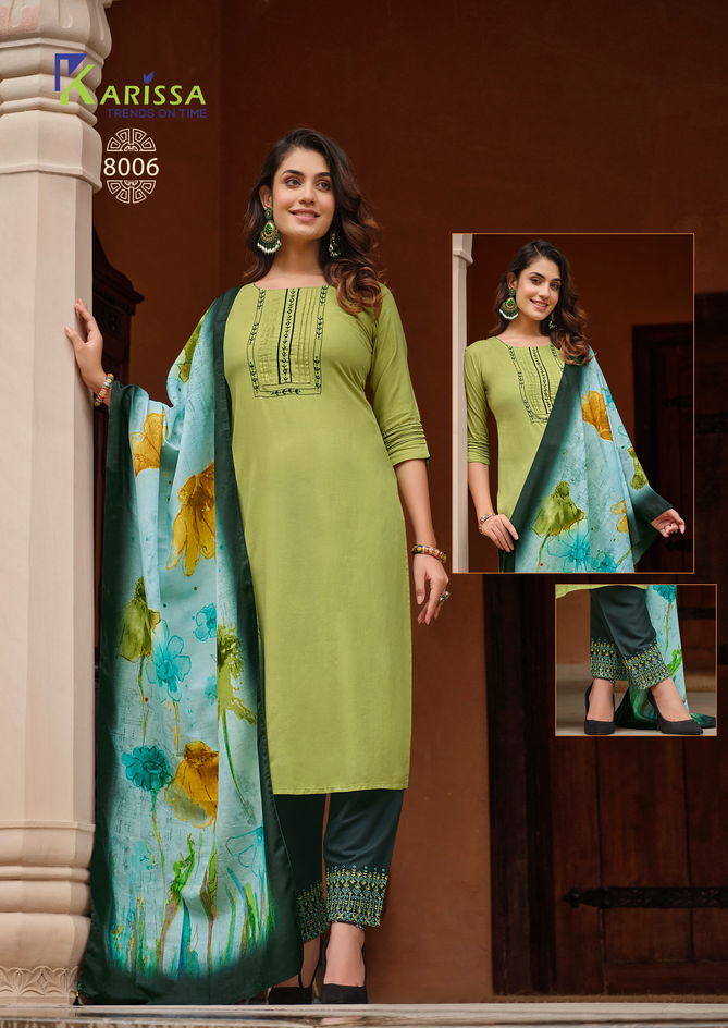 Vidisha Vol 8 By Karissa Rayon Designer Kurti With Bottom Dupatta Wholesale Market In Surat